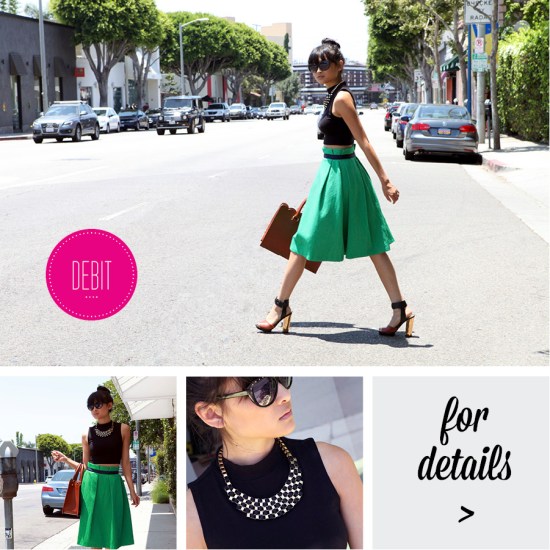 green asos texture skirt