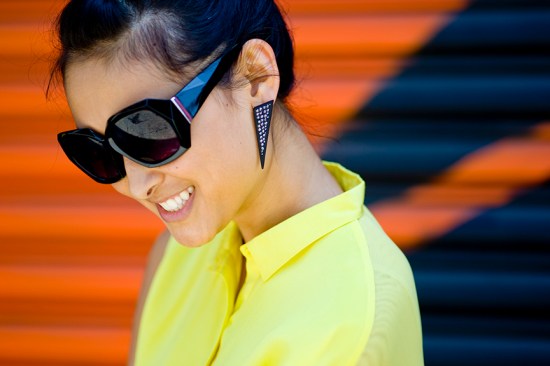 Jeepers Peepers Eva D frame Alex Chloe earrings