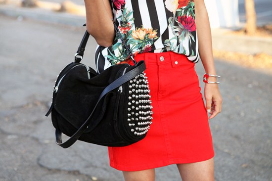 Zara studded suede barrel bag