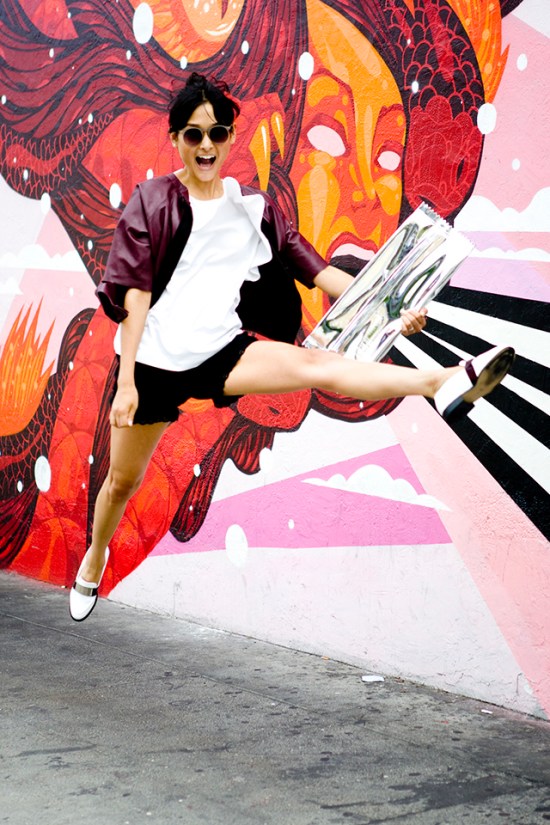 jumping leather shirt