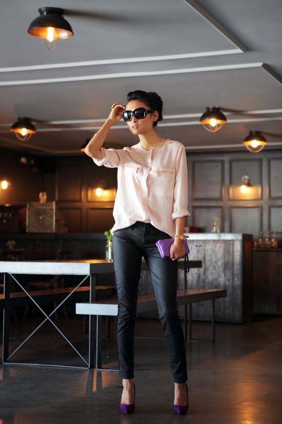 Articles of Society AOS colorblock moto jeans