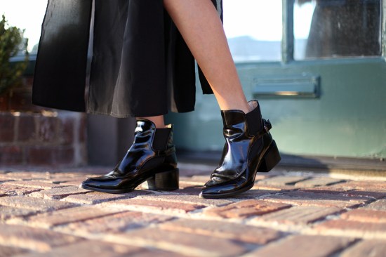 catching couture zara black leather ankle boots with strap