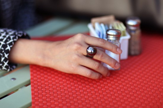 kelly wearstler gunmetal sphere ring