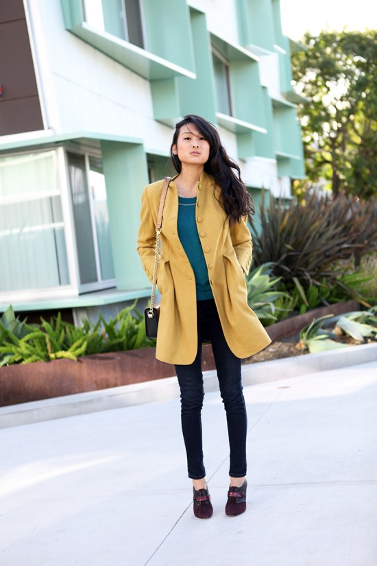 asos wool mustard coat