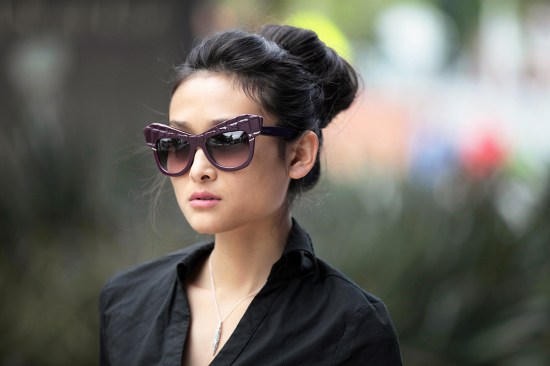 roberto cavalli croc sunglasses alexis bittar necklace