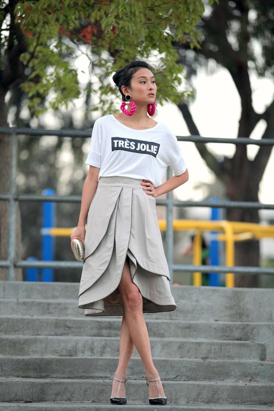 hm shirt adam lippes tiered skirt with leather trim