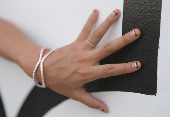 chamak by priya kakkar beatrice rose gold cuff with rhinestones nail art