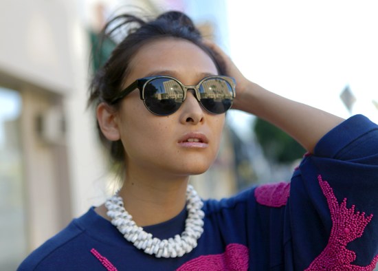 kiss round sunglasses zara metal link necklace