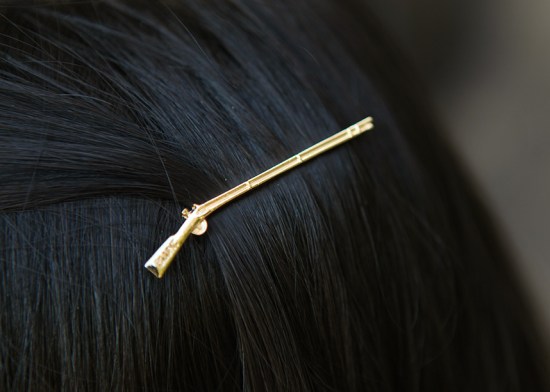 bluntla gun hair pins gold