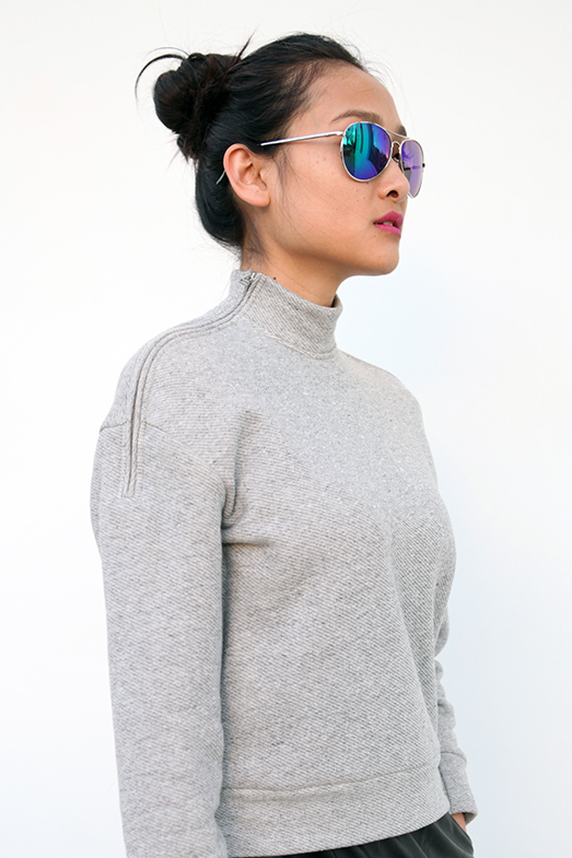 hm autumn winter 2014 high neck sweatshirt with zips