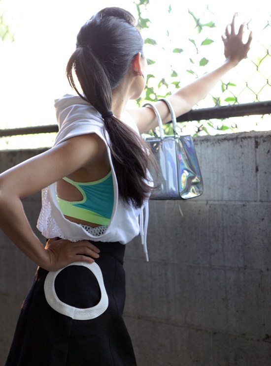 hm circle skirt forever 21 strappy sports bra