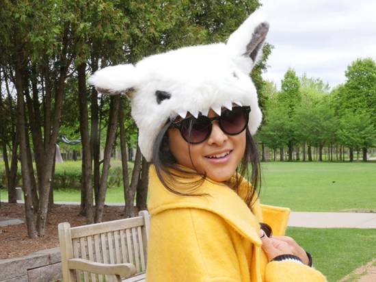 Elope yeti costume hat toms bellevue sunglasses