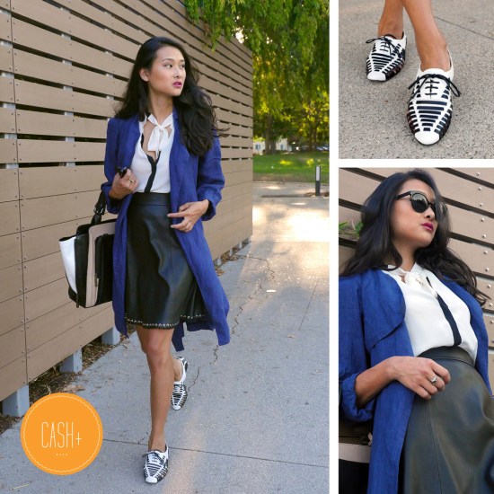 zara faux leather skirt with hem details