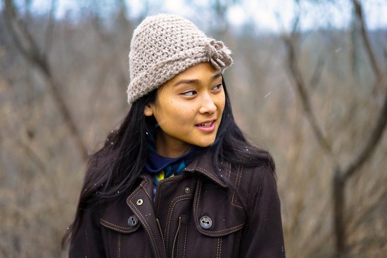 forever21 knit flower beanie