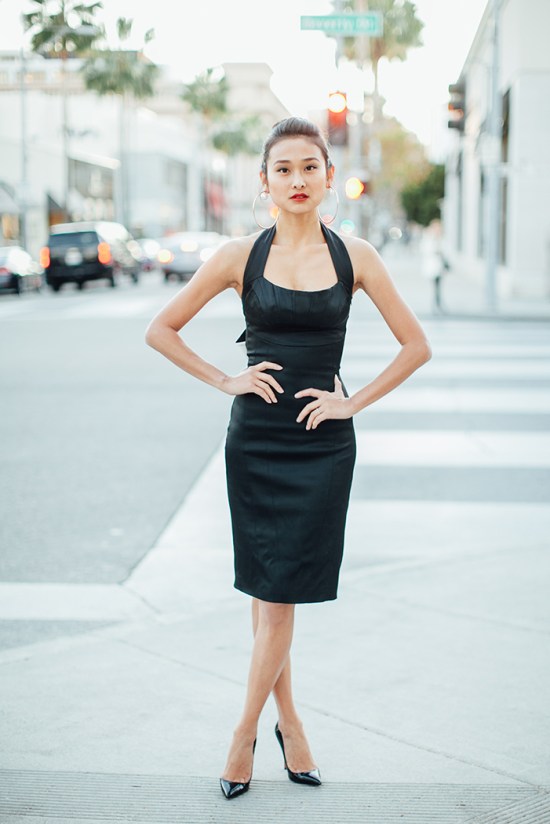Michelle Forstadt catching couture catherine malandrino halter dress